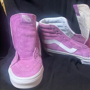 Vans Fuchsia and White High-Top Sneakers